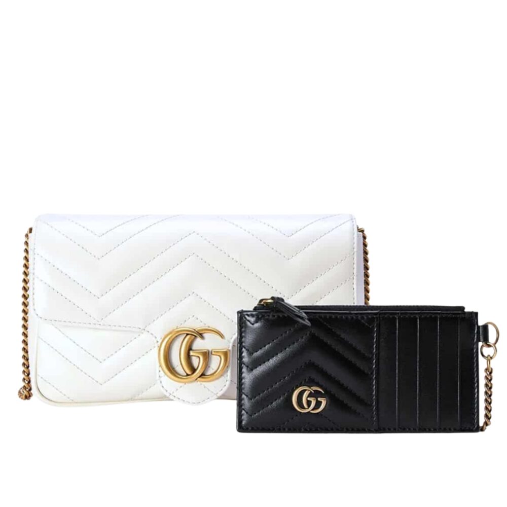 Gucci GG Marmont Mini Bag With Cardholder White 21Cm 751526 AACCE 9053