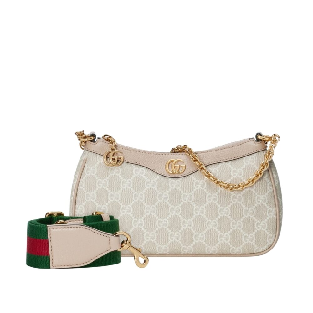 Gucci Ophidia Small Shoulder Bag Beige And White 25Cm 735132 UULAG 9682
