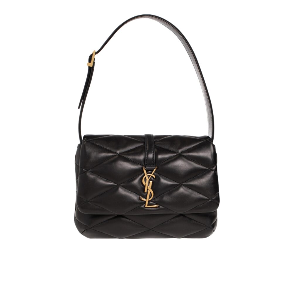 Saint Laurent Le 57 Quilted Leather Shoulder Bag Black 21Cm 698567AAAO01000