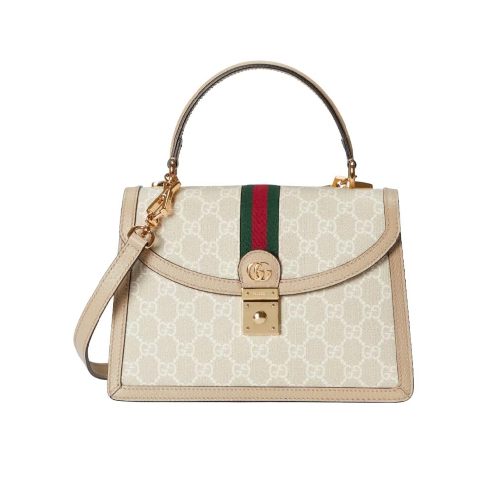 Gucci Ophidia Small Top Handle Bag Beige 25Cm 651055 UULAG 9682