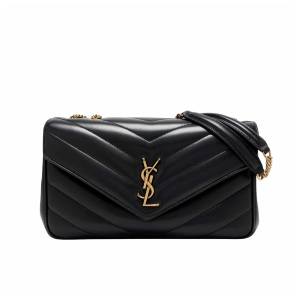 Saint Laurent Loulou Medium Chain Bag Black 29Cm 801439AAEAX1000