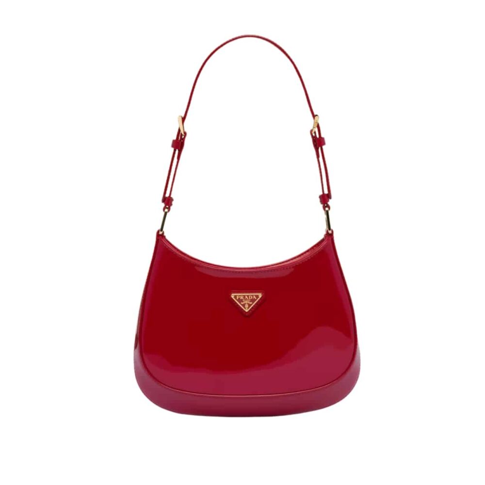 Prada Cleo Patent Leather Bag Cherry Red 27Cm 1BC169 069 F0E06 V HOO