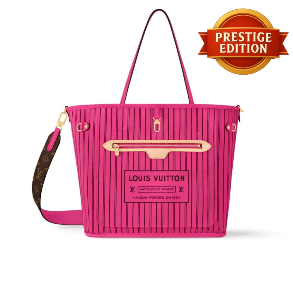 Prestige Edition - Louis Vuitton Neverfull Bandoulière Inside Out MM Bag Pink 31Cm M12707