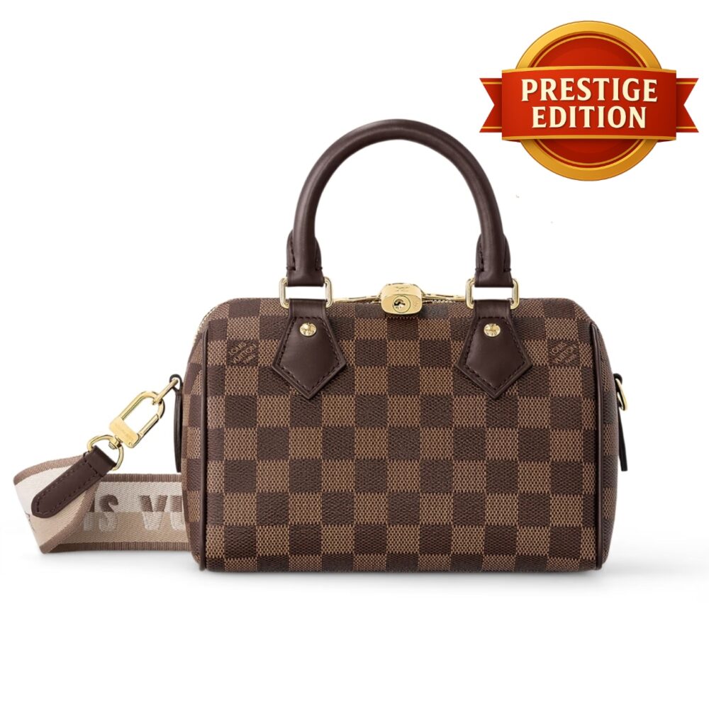 Prestige Edition - Louis Vuitton Speedy Bandoulière 20 Bag Damier Ebene Coated Canvas Brown 20Cm N40489