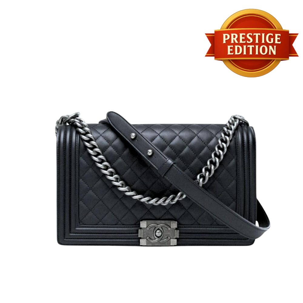 Prestige Edition - Chanel Large Boy Handbag Black 25Cm A92193 Y09953 94305