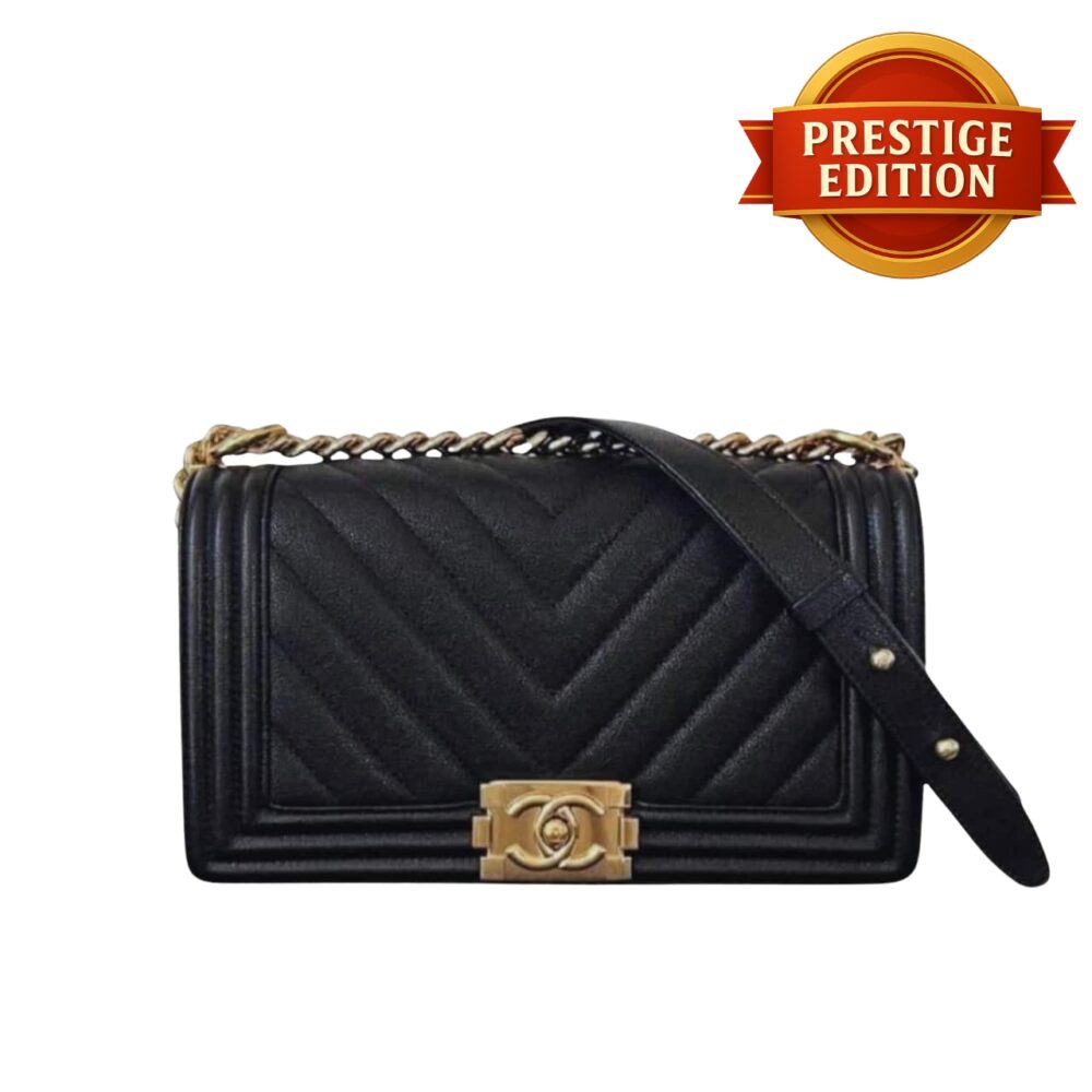 Prestige Edition - Chanel Le Boy Chevron Black 25Cm