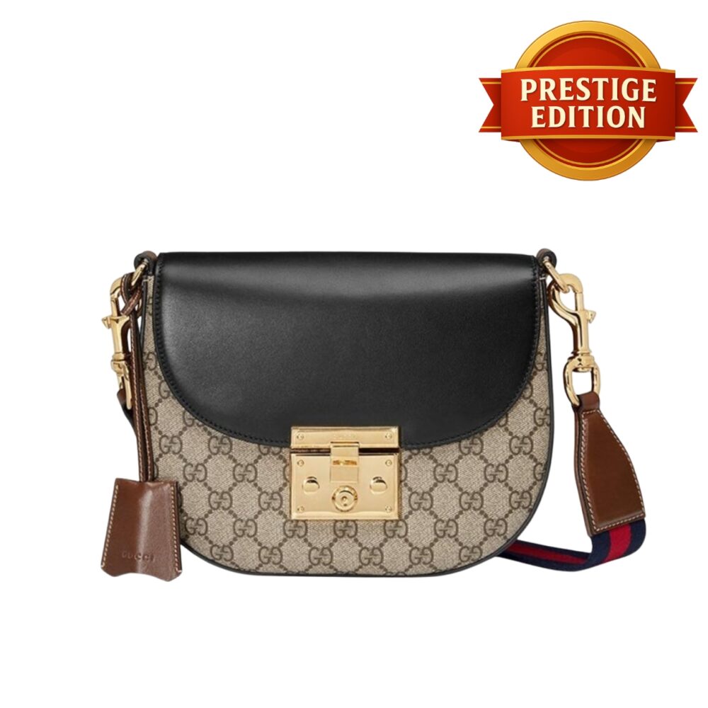 Prestige Edition - Gucci Padlock Signature Leather Shoulder Bag Black And Brown 25Cm 779805 K6RIG 9782