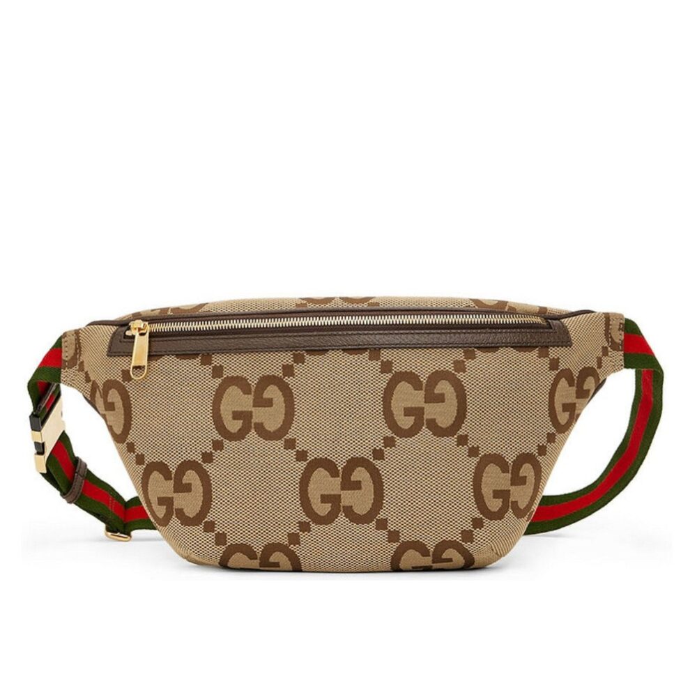 Gucci Jumbo GG Belt Bag Camel And Ebony Jumbo GG Canvas 39cm GG 696031 UKMDG 2570