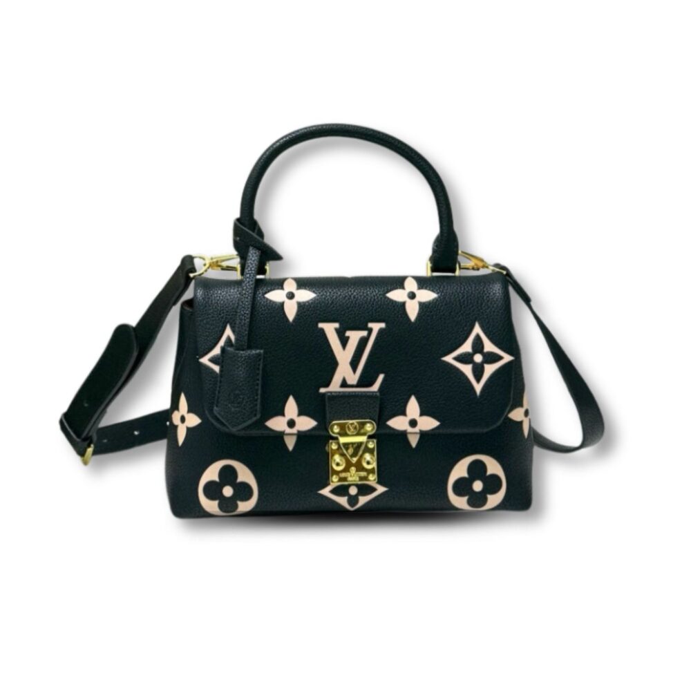 Louis Vuitton Madeleine MM Monogram Empreinte Black Beige 30Cm