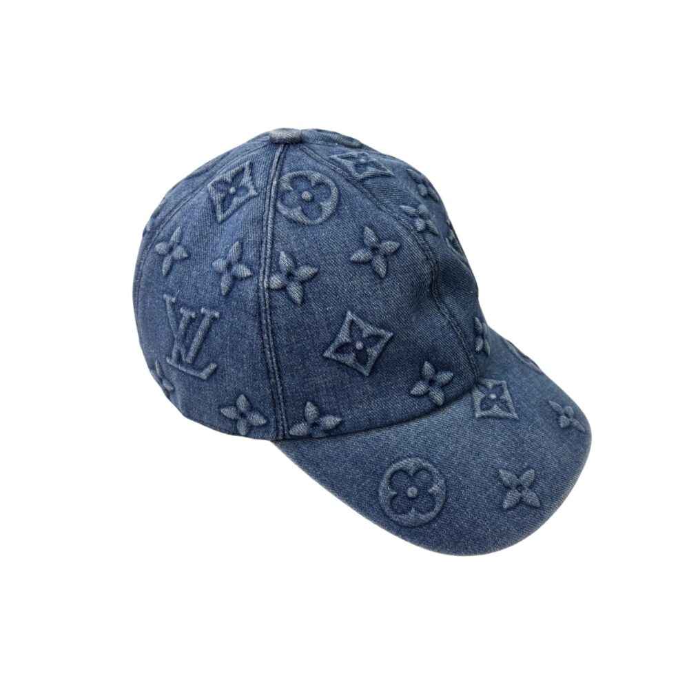 Louis Vuitton Monogram Denim Baseball Cap In Blue