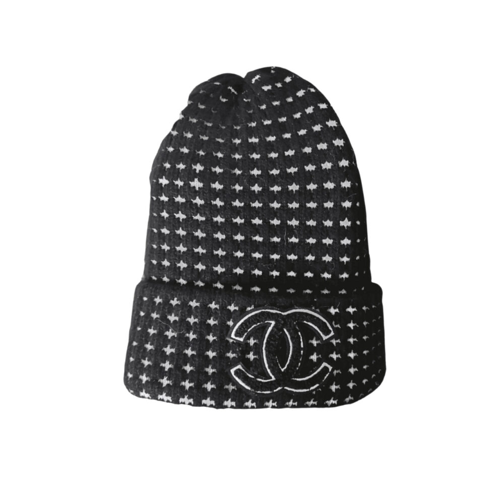 Chanel CC Wool Beanie Black