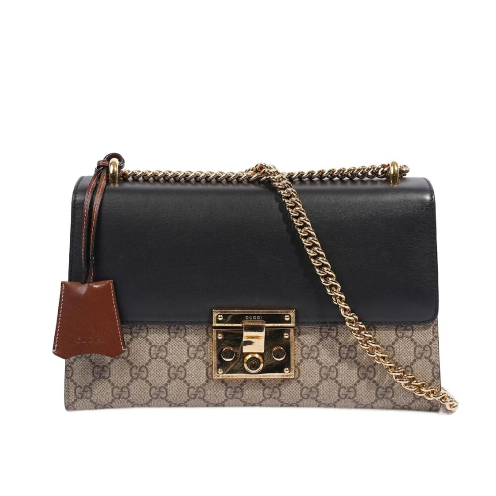 Gucci Padlock Medium GG Shoulder Bag Beige Supreme Canvas 30cm GG 409486