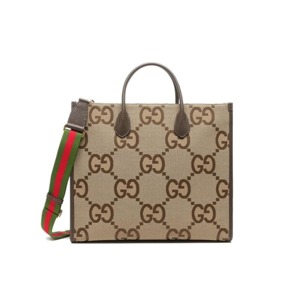 Gucci Tote Bag With Jumbo Camel And Ebony Jumbo GG Canvas 37cm 678839 UKMDG 2570