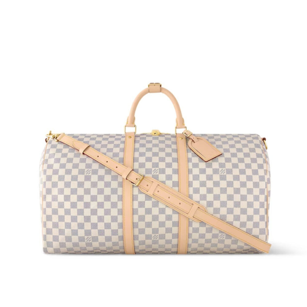 Louis Vuitton Keepall Bandouliere 55 Damier Azur Canvas 55Cm LV N41429