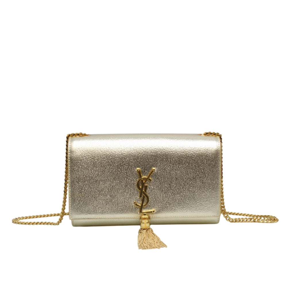 Saint Laurent Kate Chain Wallet With Tassel Yellow Copper 26cm