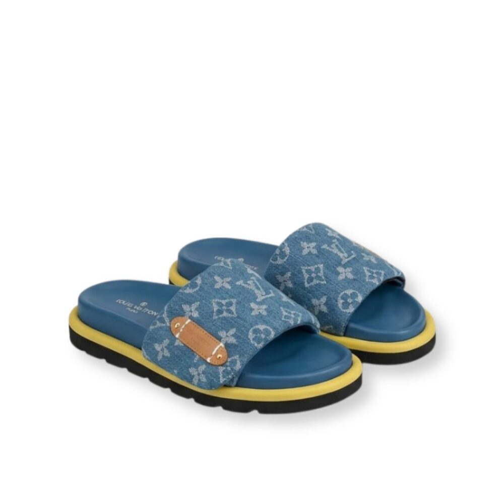 Louis Vuitton Pool Pillow Flat Comfort Mules Blue 1ACJVH
