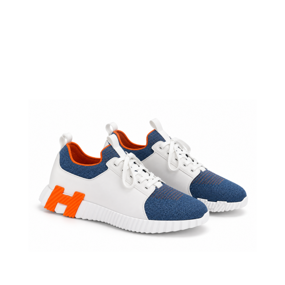 Hermes Depart Sneaker White & Blue For Men