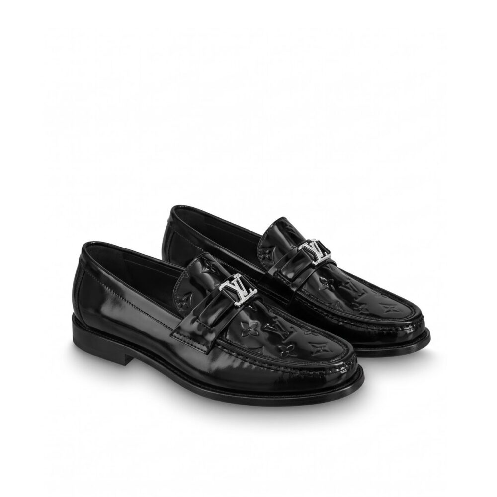 Louis Vuitton Major Loafer Monogram Embossed Black