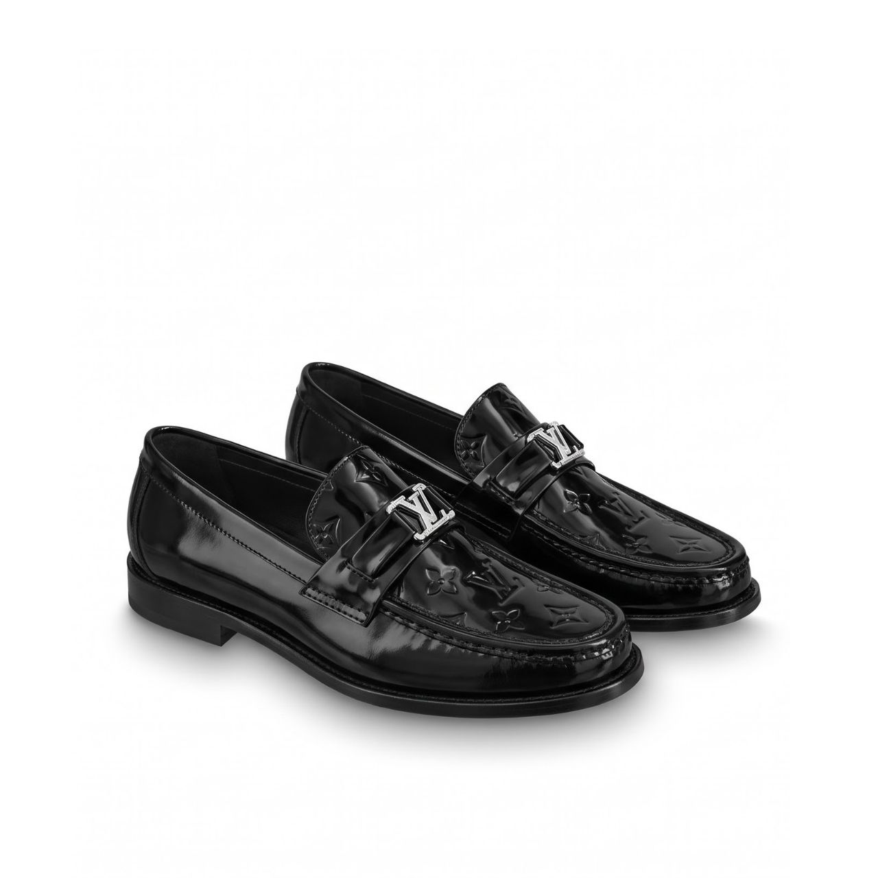 Louis Vuitton Major Loafer Monogram Embossed Black