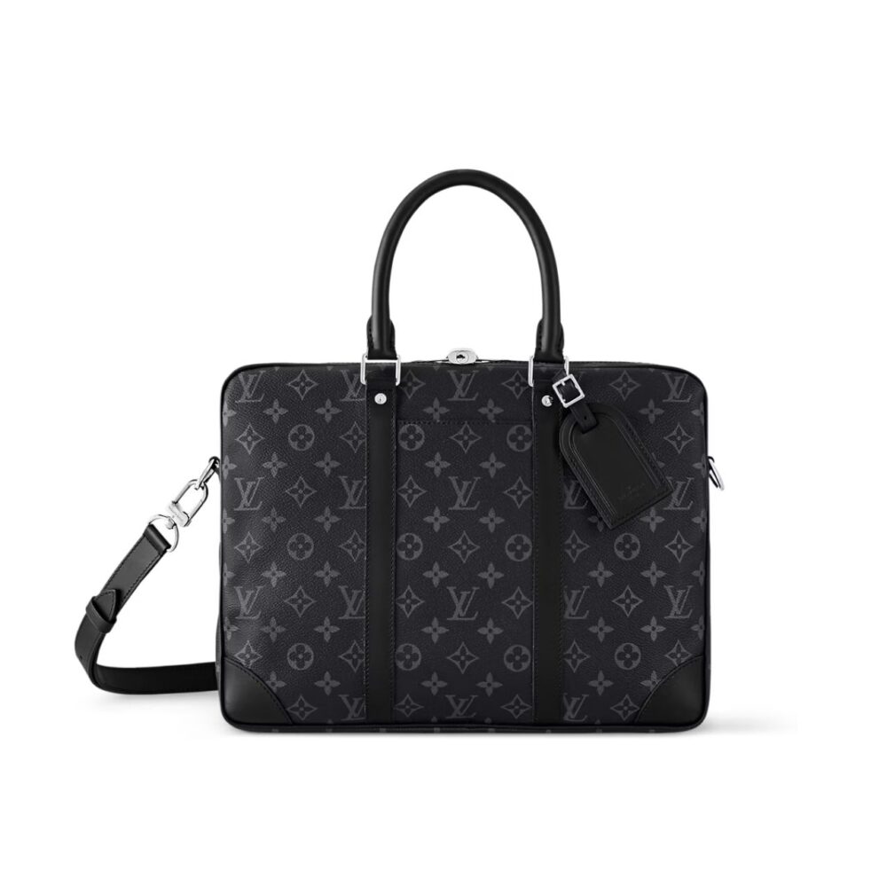 Louis Vuitton Porte Documents Voyage PM Monogram Eclipse Black 37cm