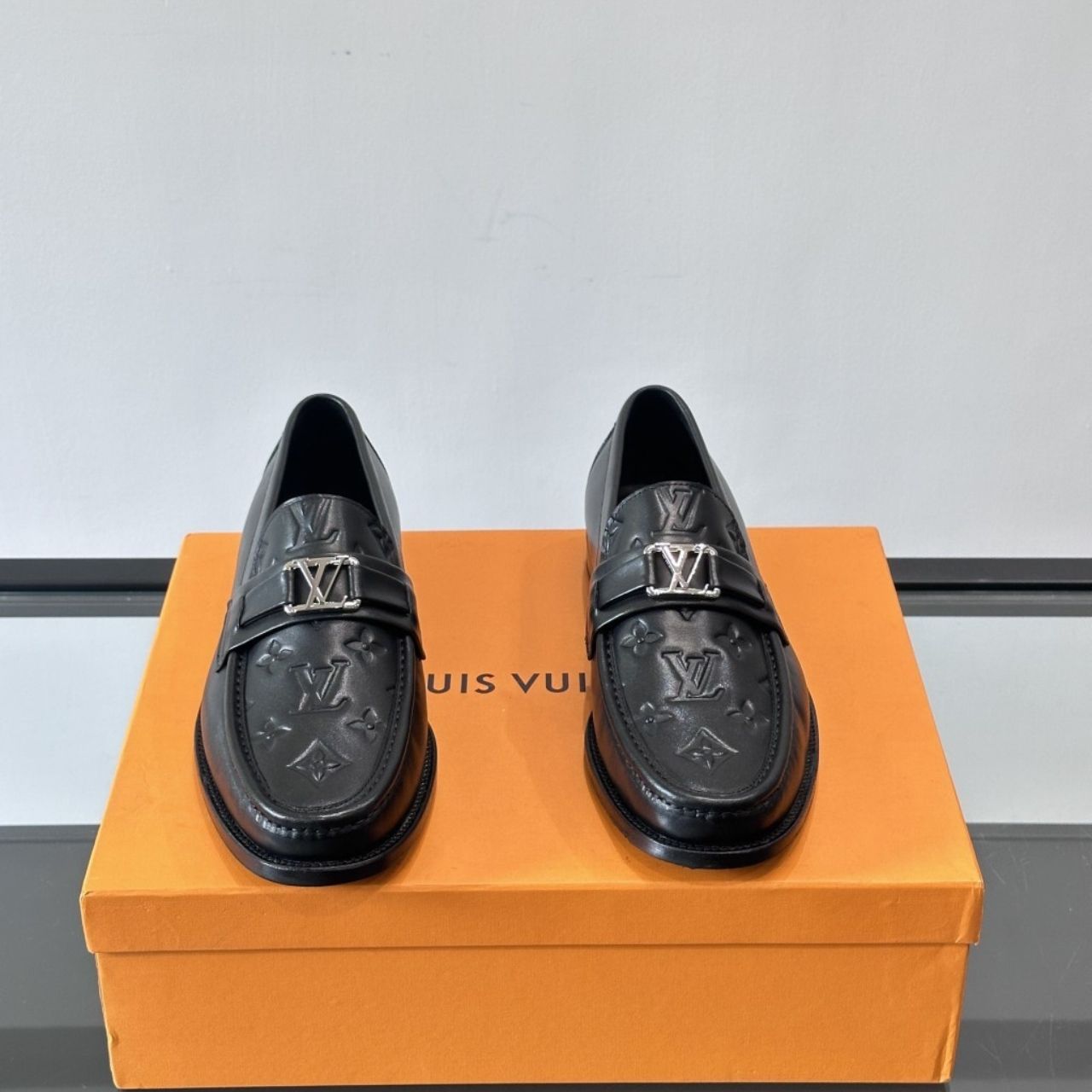 Louis Vuitton Major Loafer Monogram Embossed Black - Image 8