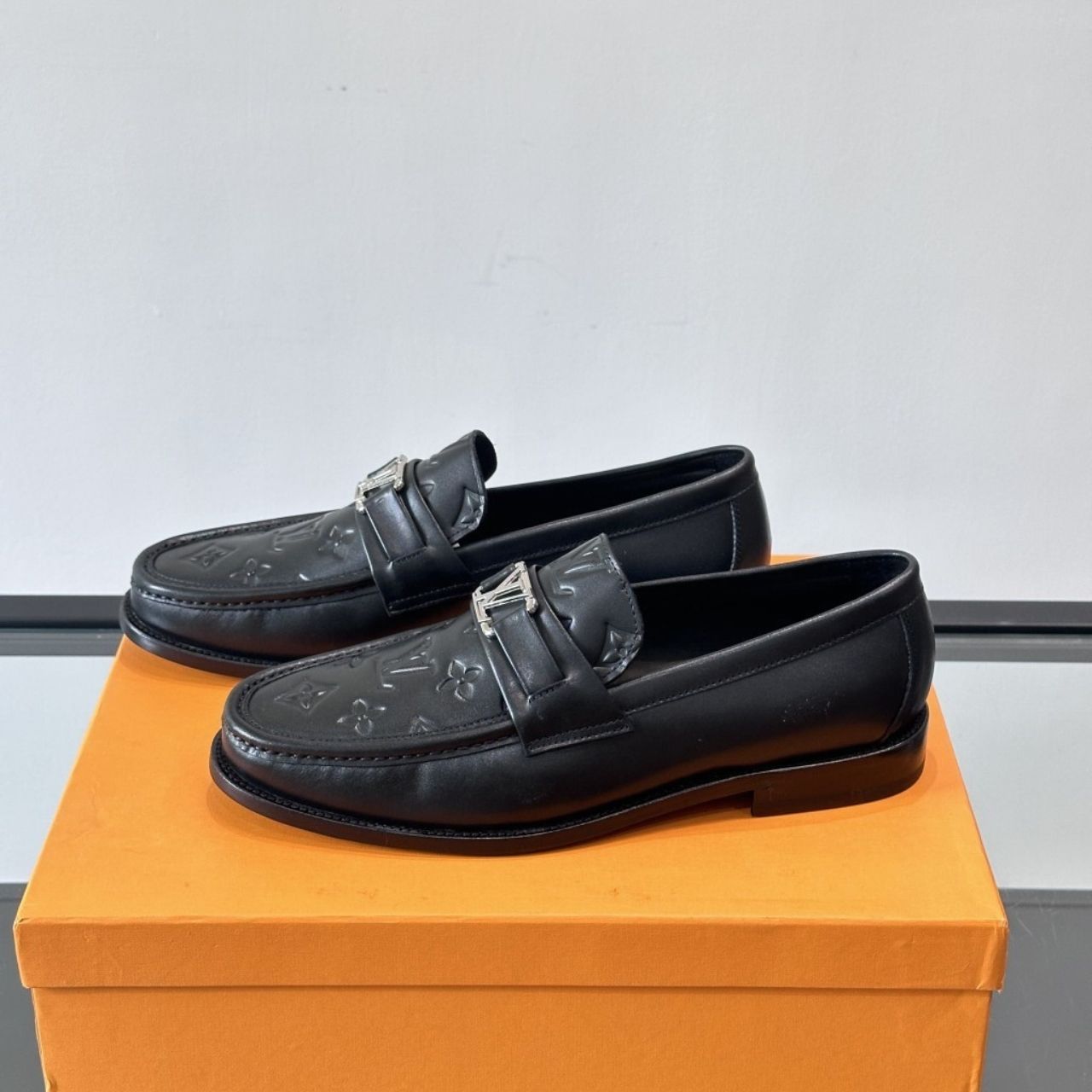 Louis Vuitton Major Loafer Monogram Embossed Black - Image 7