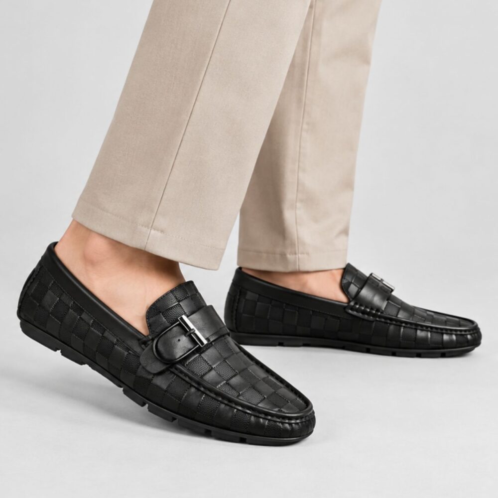 Alternative view of Louis Vuitton Monte Carlo Moccasin Damier Black