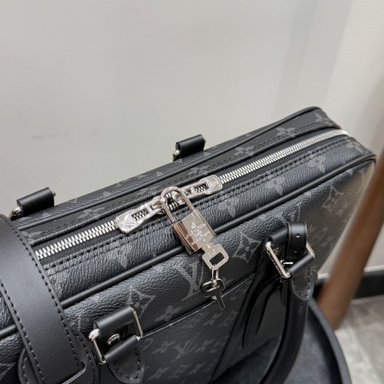 Louis Vuitton Porte Documents Voyage PM Monogram Eclipse Black 37cm - Image 9