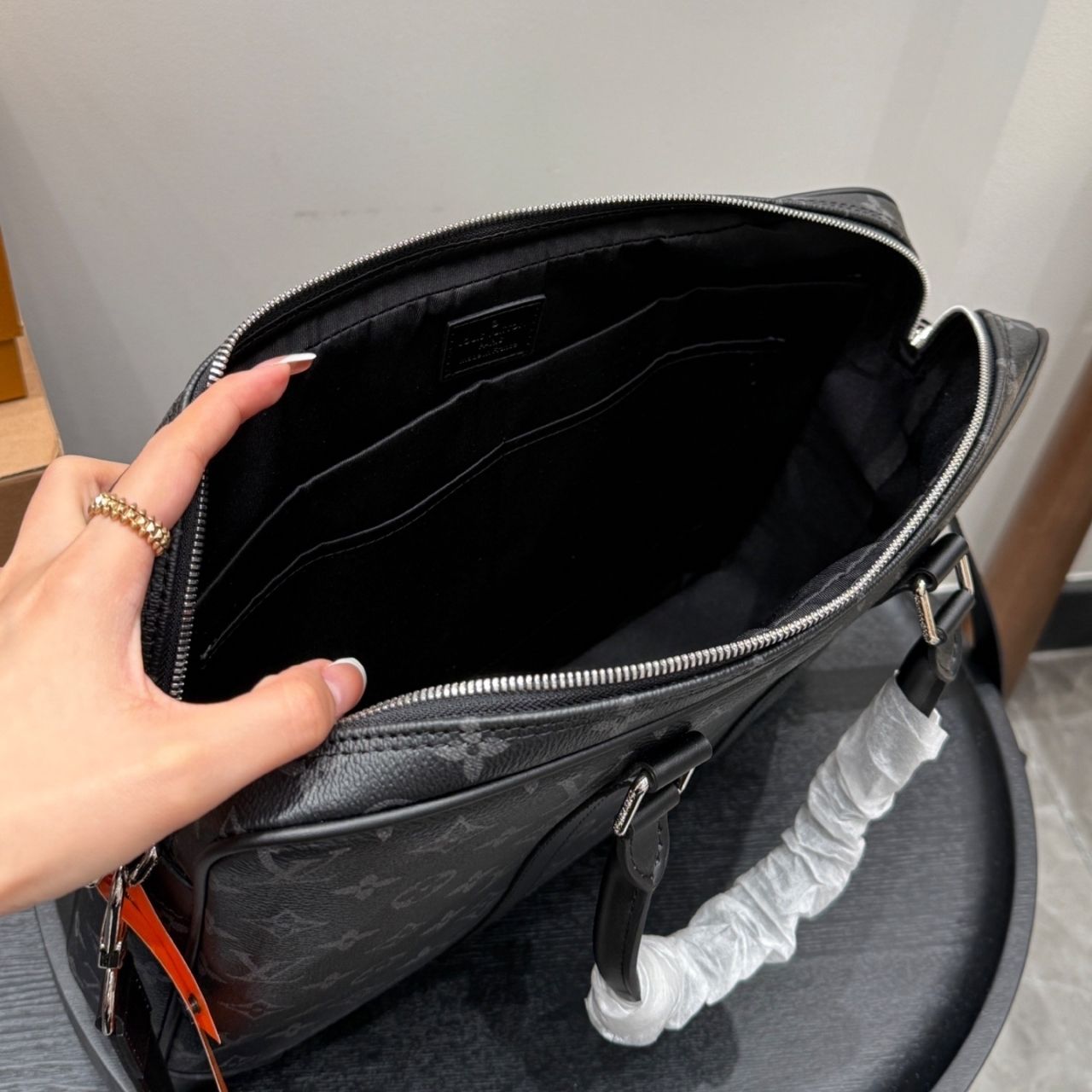 Louis Vuitton Porte Documents Voyage PM Monogram Eclipse Black 37cm - Image 8