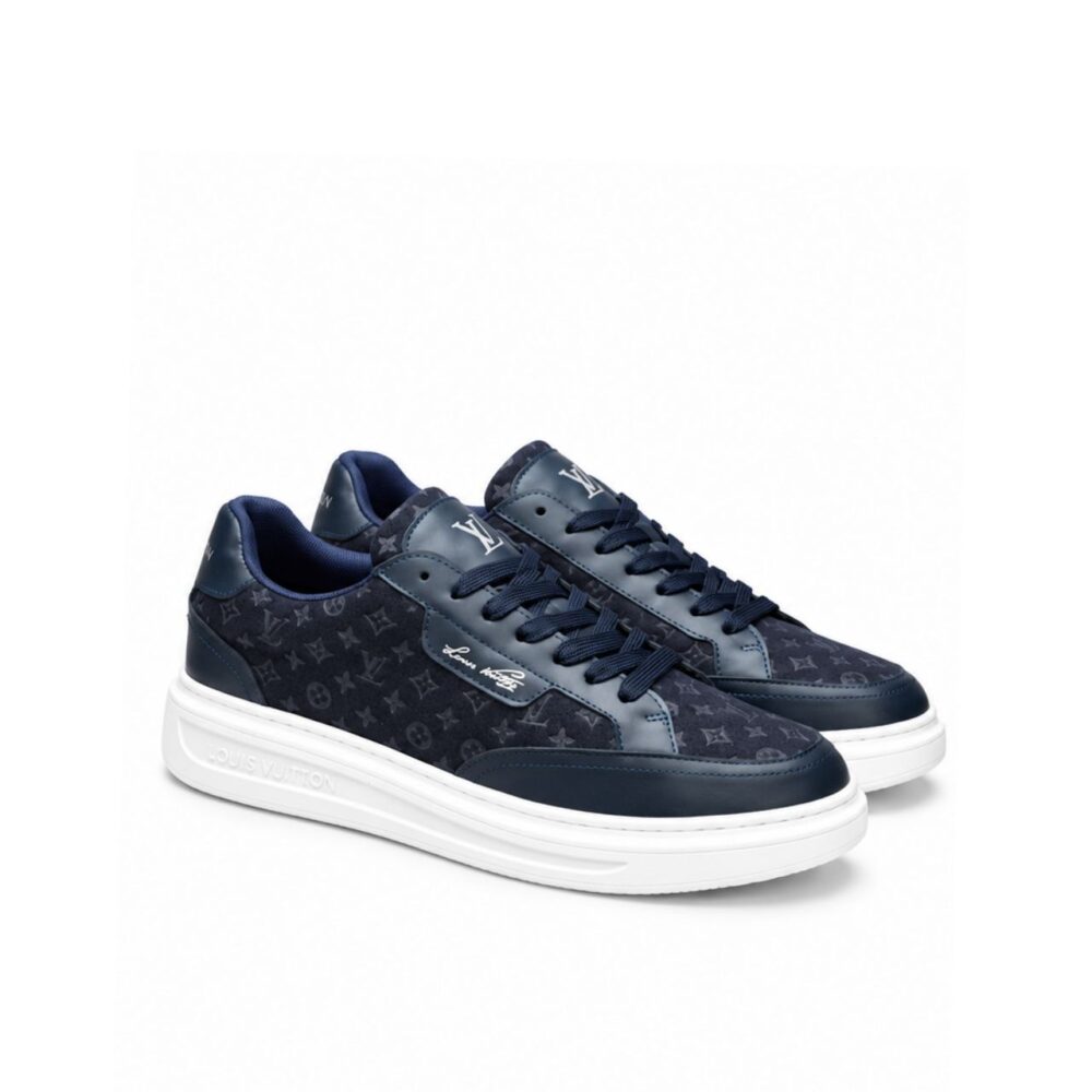 Louis Vuitton Beverly Hills Sneaker Monogram Embossed Navy Blue
