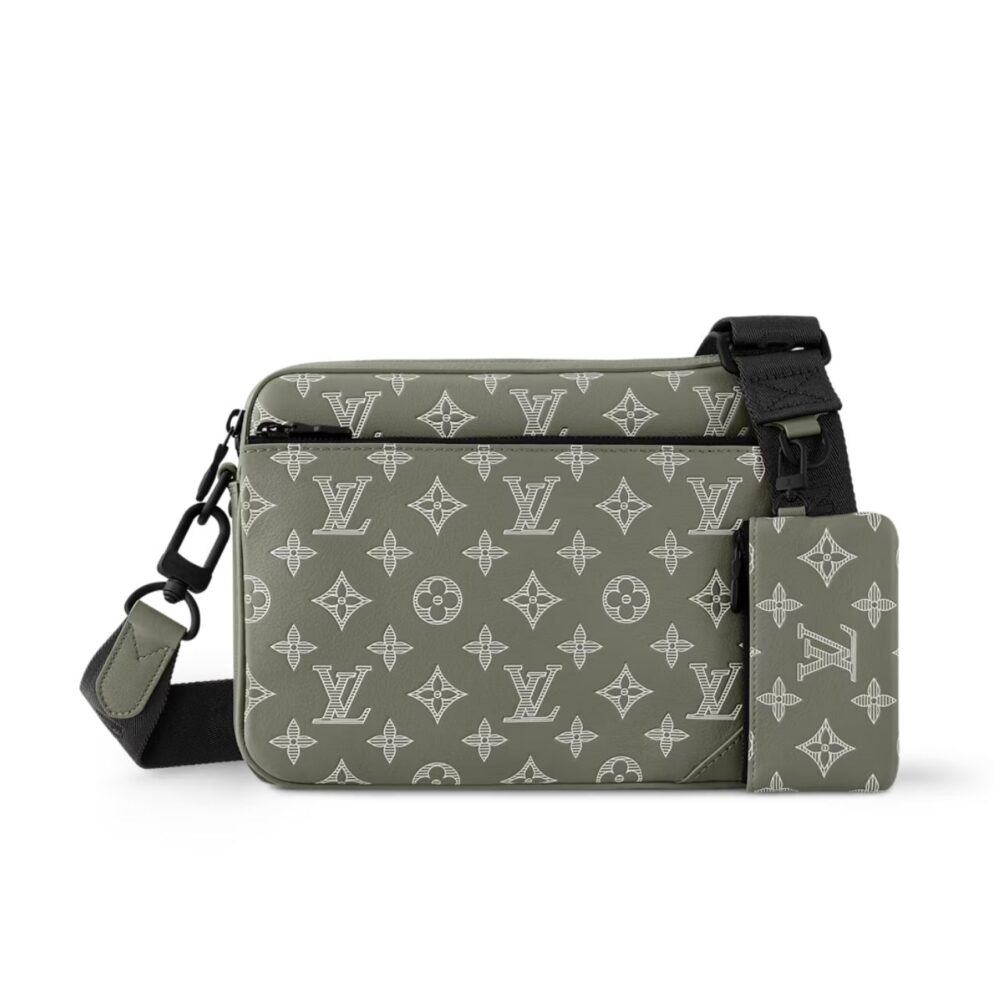 Louis Vuitton Trio Messenger Monogram Shadow Olive Green 25cm M12490