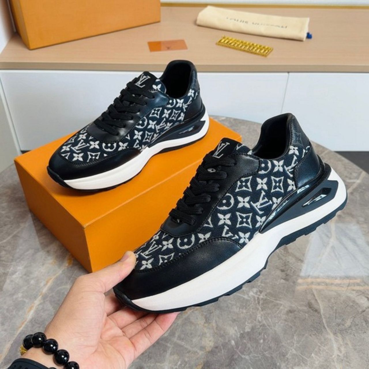 Louis Vuitton Run Away Sneaker Monogram Black - Image 8
