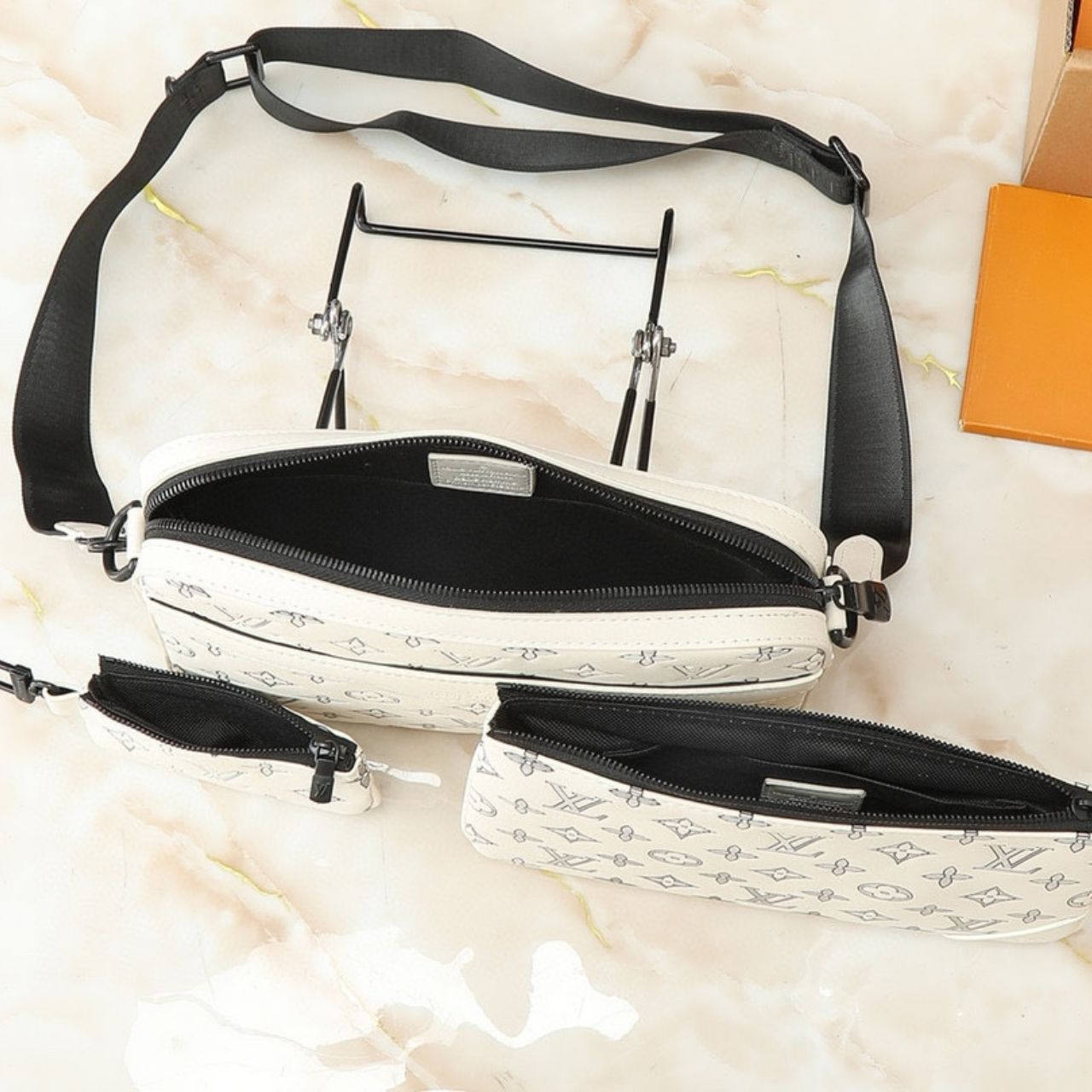 Louis Vuitton Trio Messenger Monogram Shadow White 25cm - Image 6