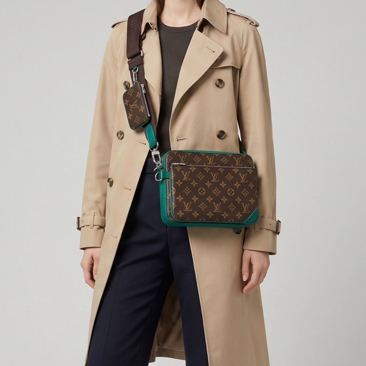 Louis Vuitton Messenger Bag Monogram Macassar Green 25cm - Image 2