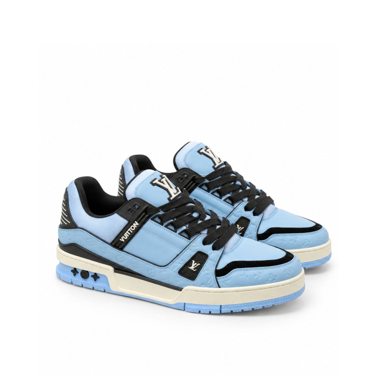 Louis Vuitton LV Trainer Sneaker Monogram Embossed Blue 1AKP6S