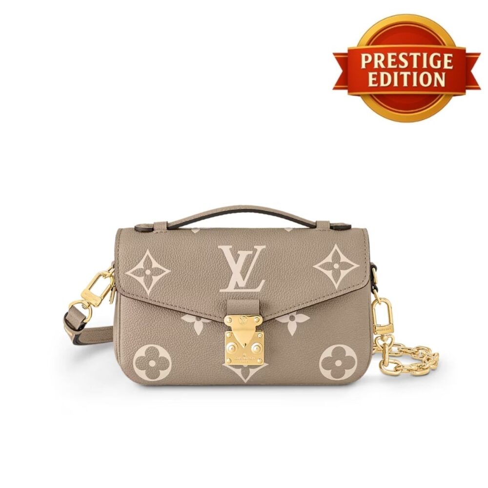 Prestige Edition – Louis Vuitton Pochette Metis East West Bag Gray Cream 21Cm M23081