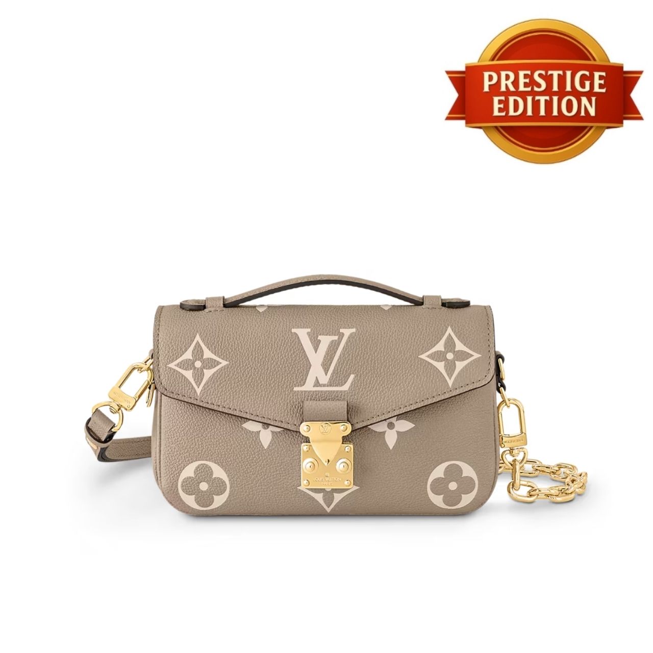 Prestige Edition – Louis Vuitton Pochette Metis East West Bag Gray Cream 21Cm M23081
