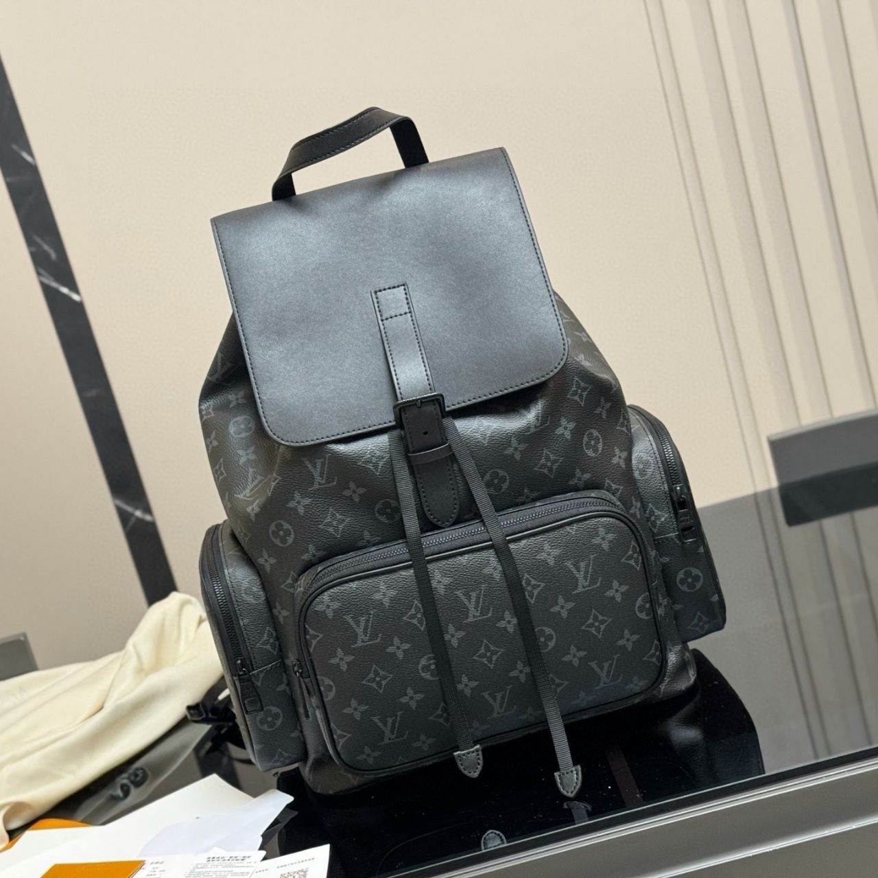 Louis Vuitton Trio Backpack Monogram Eclipse Black 36cm - Image 3