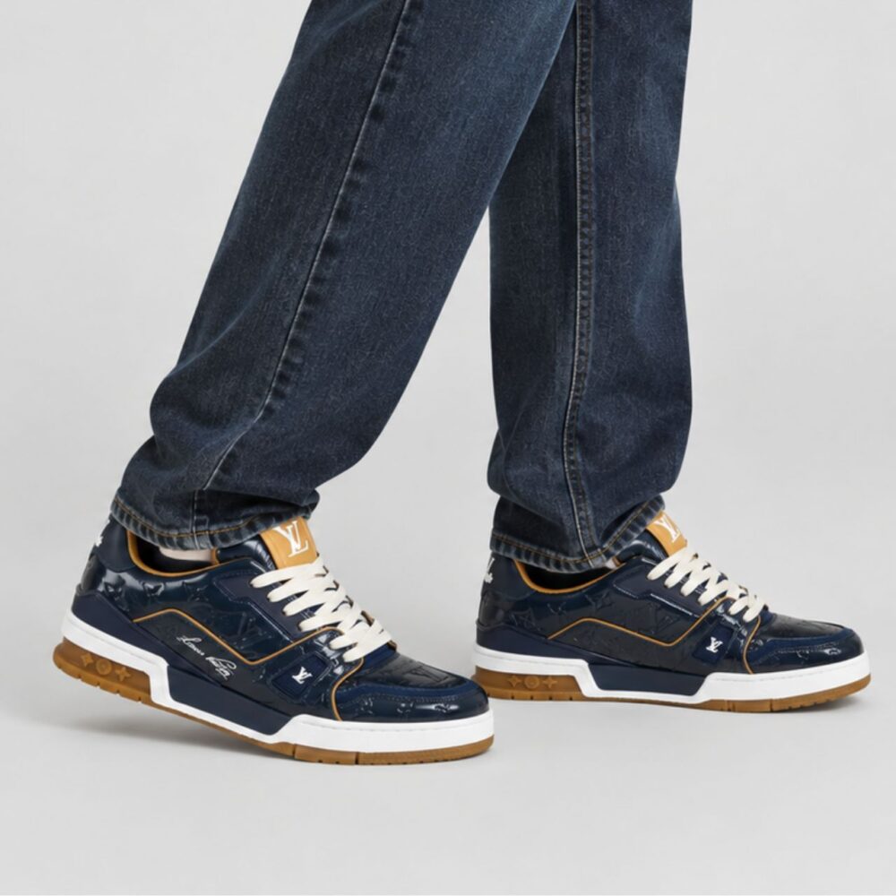 Alternative view of Louis Vuitton LV Trainer Sneaker Monogram Embossed Marine 1AKP8Z