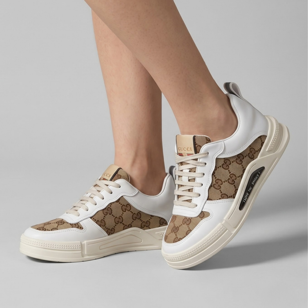 Alternative view of Gucci Re-Web Canvas Sneakers White