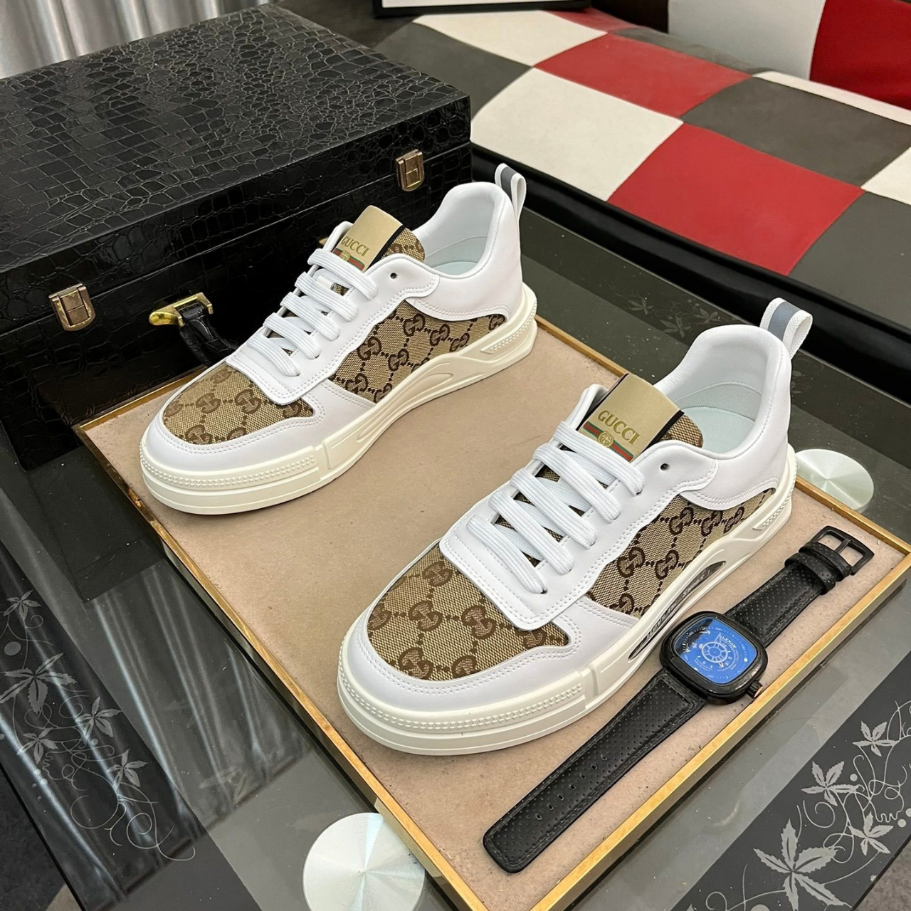 Gucci Re-Web Canvas Sneakers White - Image 3