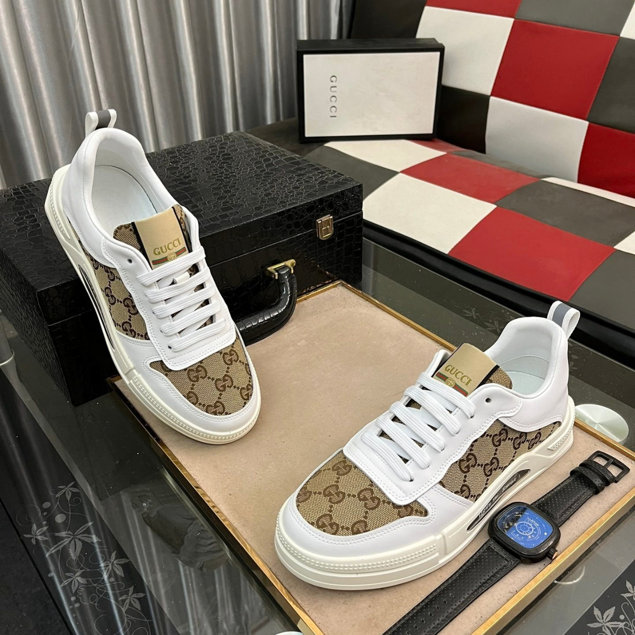 Gucci Re-Web Canvas Sneakers White - Image 4