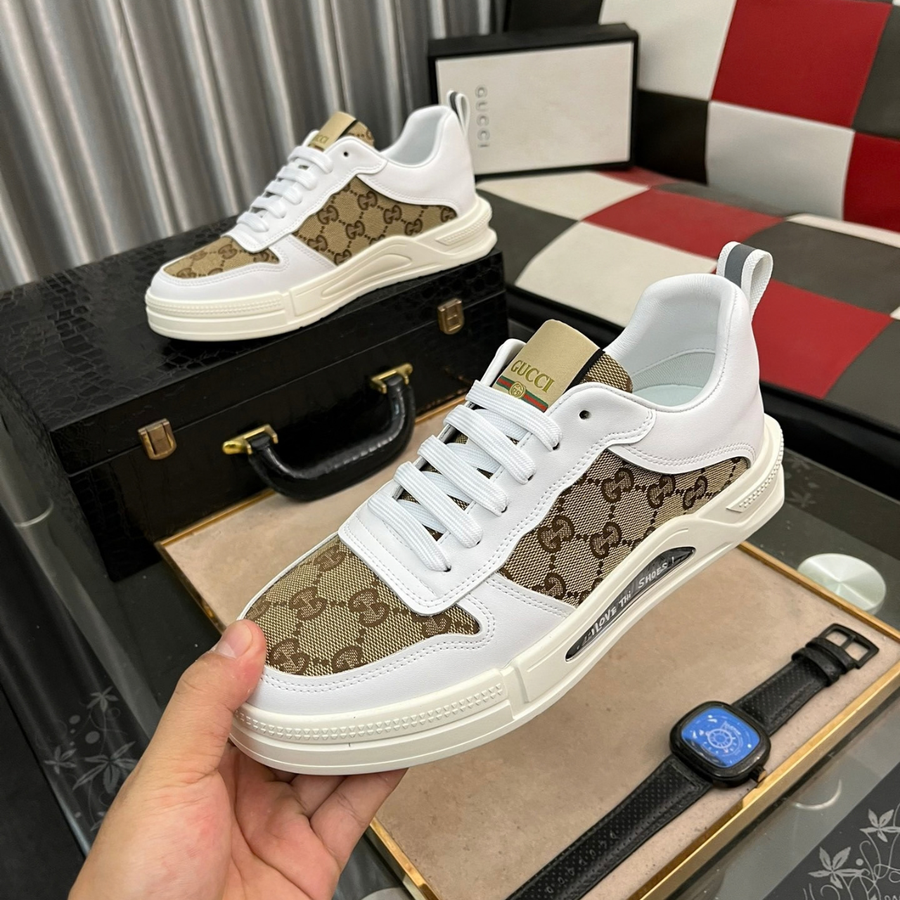 Gucci Re-Web Canvas Sneakers White - Image 5