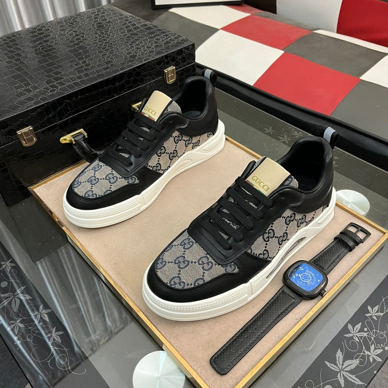 Gucci Re-Web Canvas Sneakers Black - Image 3