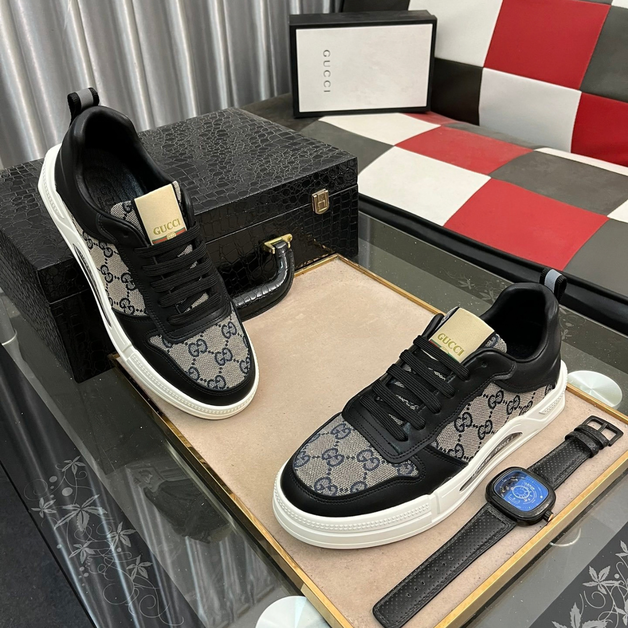 Gucci Re-Web Canvas Sneakers Black - Image 4