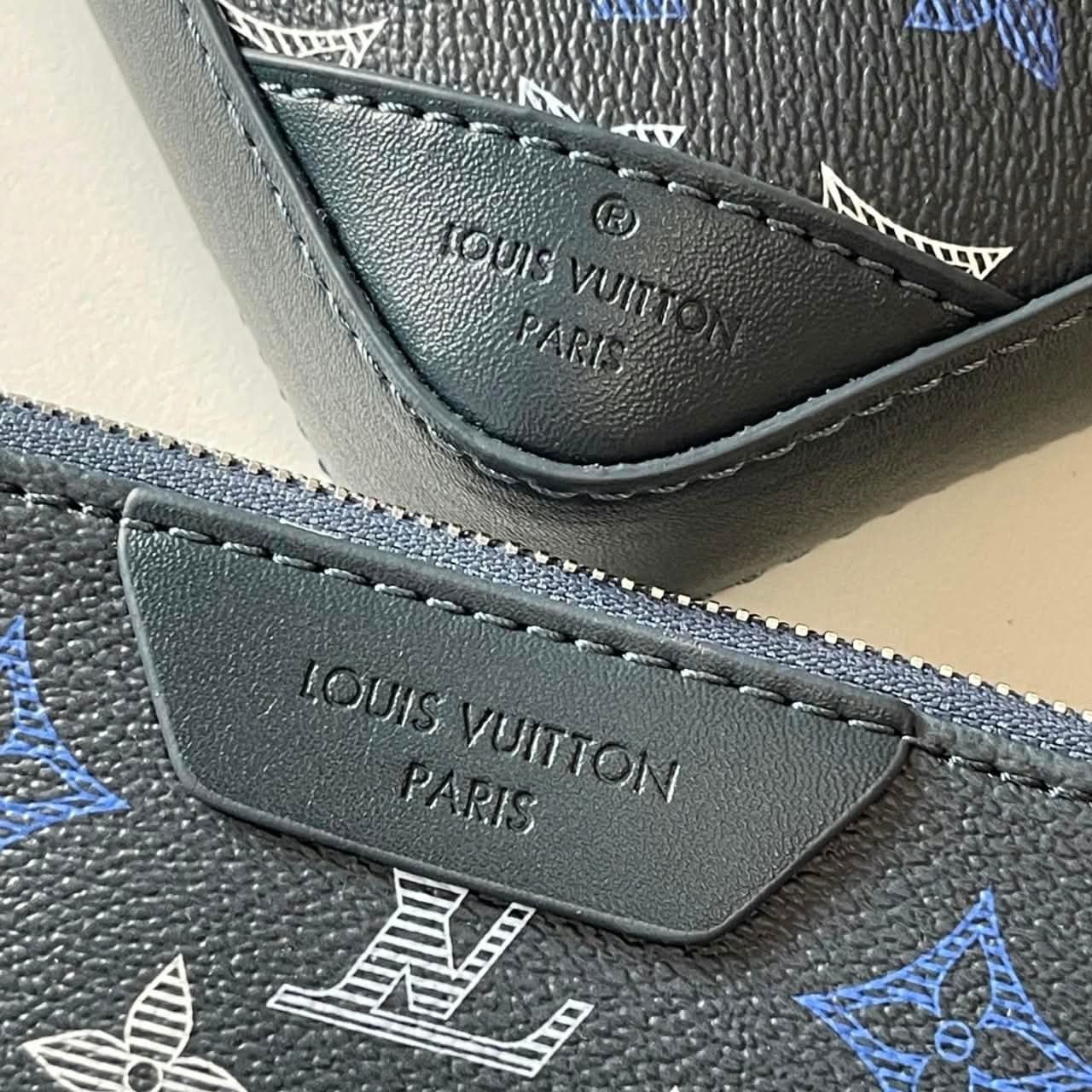 Louis Vuitton Trio Messenger Monogram Shadow Navy Blue 25cm M28618 - Image 7