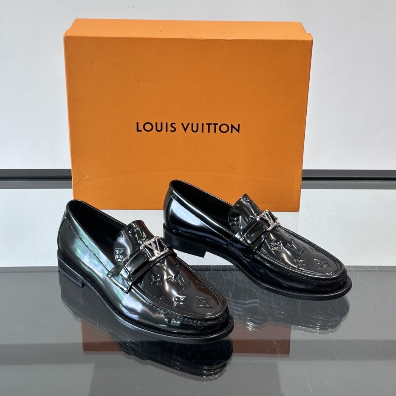 Louis Vuitton Major Loafer Monogram Embossed Black - Image 3