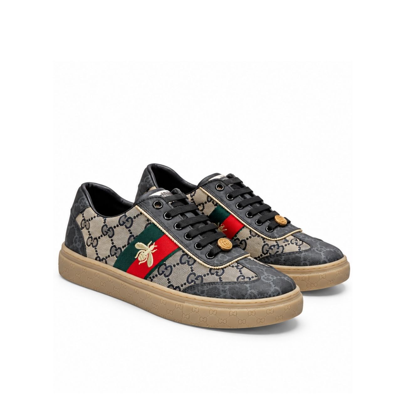 Gucci The North Face GG Monogram Low Top Sneakers Dark Grey