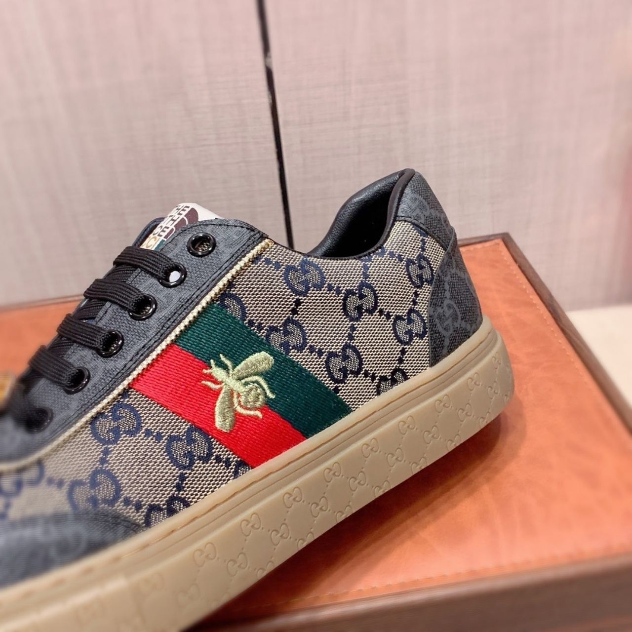 Gucci The North Face GG Monogram Low Top Sneakers Dark Grey - Image 6