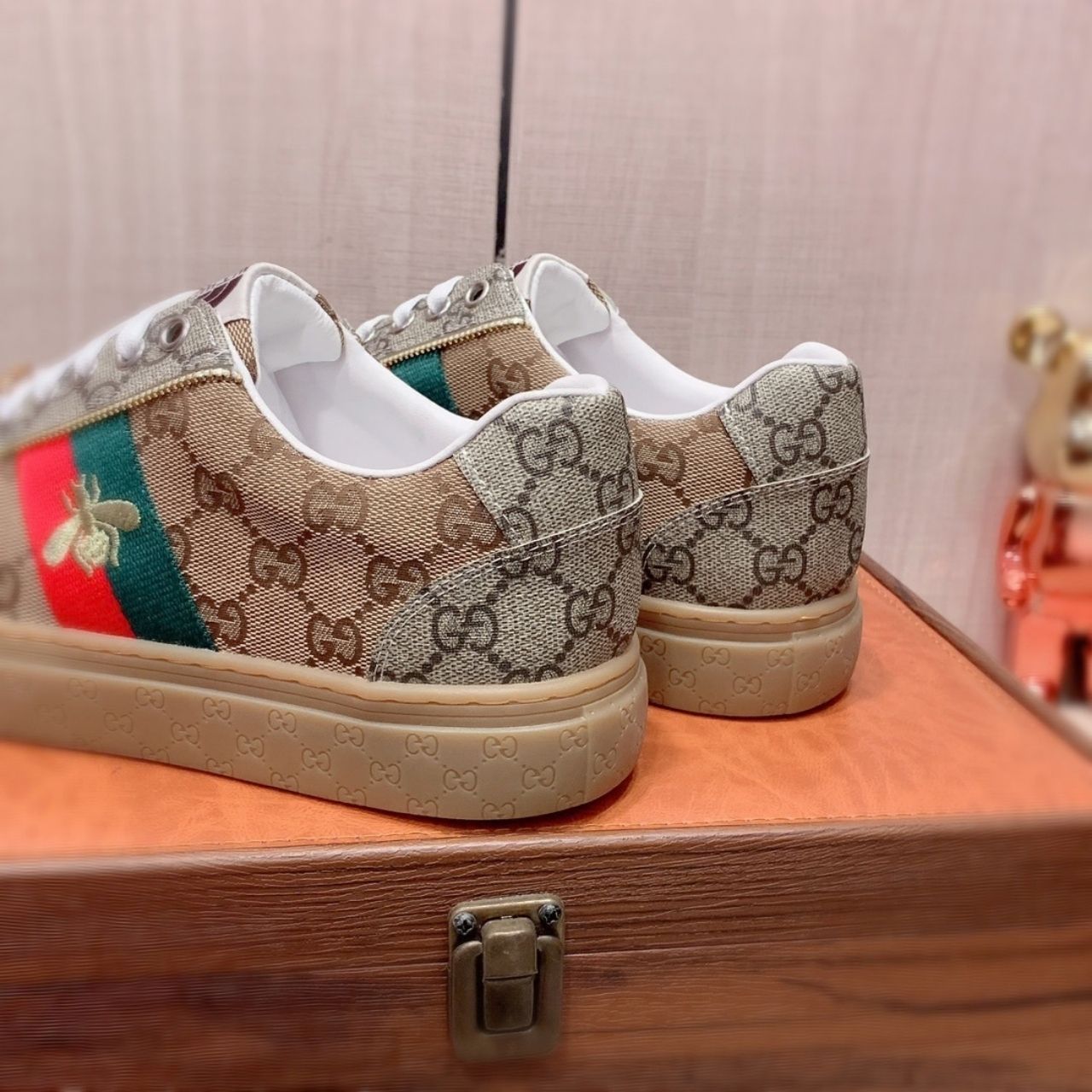 Gucci The North Face GG Monogram Low Top Sneakers Beige Brown - Image 7